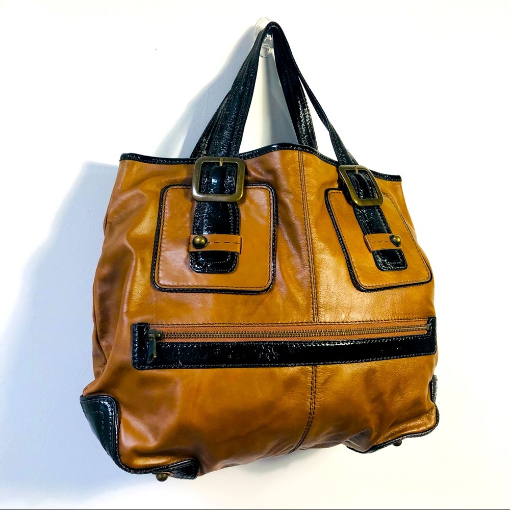 GAP Brown Mod Leather Tote/Work Bag
